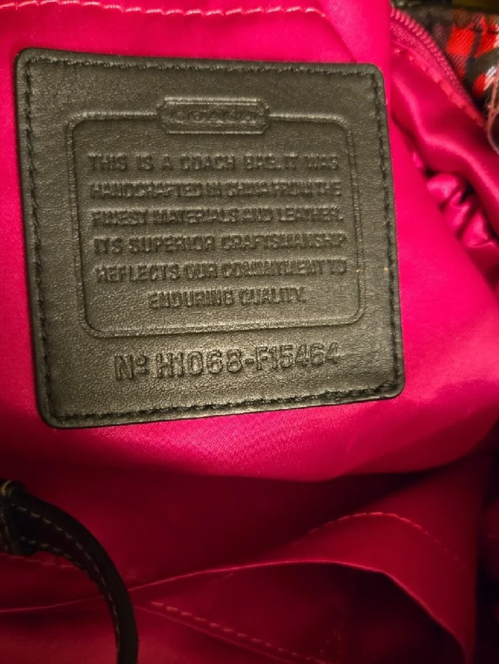 Coach Pink Plaid Signature Bag